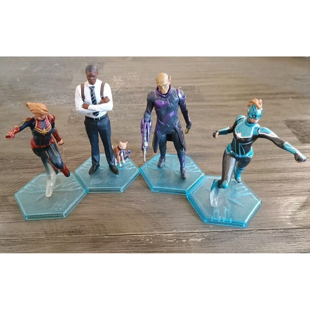 Captain Marvel PVC Figures Nick Fury Talos Kree Cake Toppers